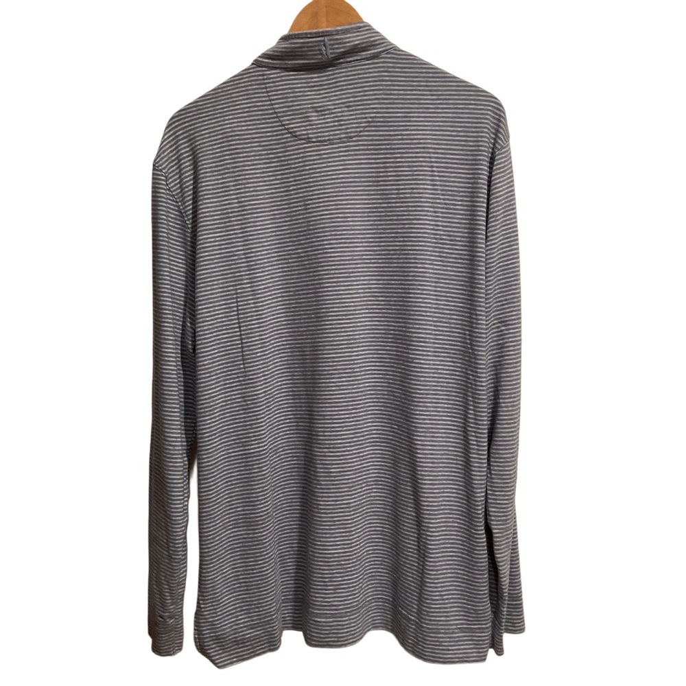 Johnnie O Hangin’ Out Men’s Pullover Gray Striped Quarter Zip - Picture 2 of 11